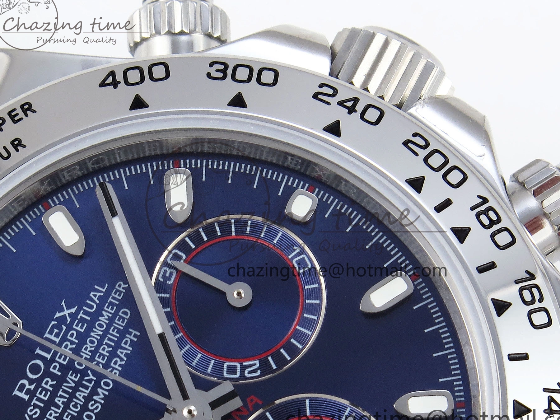 116509 OMF DIAL SS BEST ON A7750 DAYTONA BLUE MOVEMENT) SS STICK BRACELET (SLIM EDITION 1219